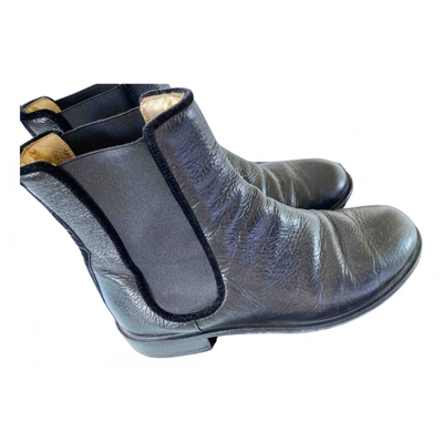 Pre-owned Avec Modération Leather Ankle Boots In Black
