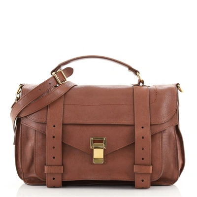 Pre-owned Proenza Schouler Ps1 Leather Handbag In Brown