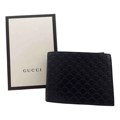 Pre-owned Gucci Leather Small Bag In Navy