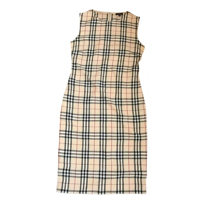 Pre-owned Burberry Linen Mid-length Dress In Beige