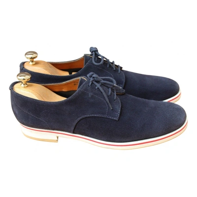 Pre-owned Church's Leather Lace Ups In Navy