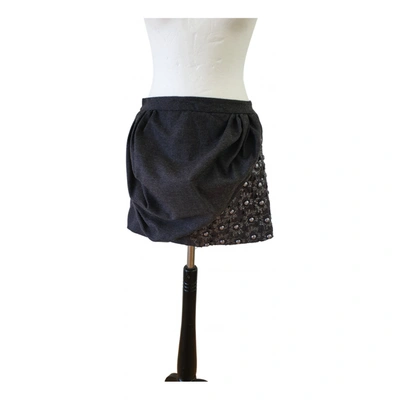 Pre-owned Manoush Wool Mini Skirt In Grey