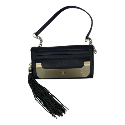 Pre-owned Diane Von Furstenberg Leather Handbag In Black