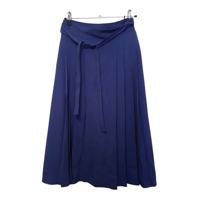 Pre-owned Les Copains Wool Mid-length Skirt In Blue