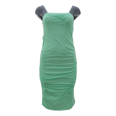 Pre-owned Velvet Mid-length Dress In Green