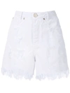 Olympiah Ripped Demin Shorts In 白色