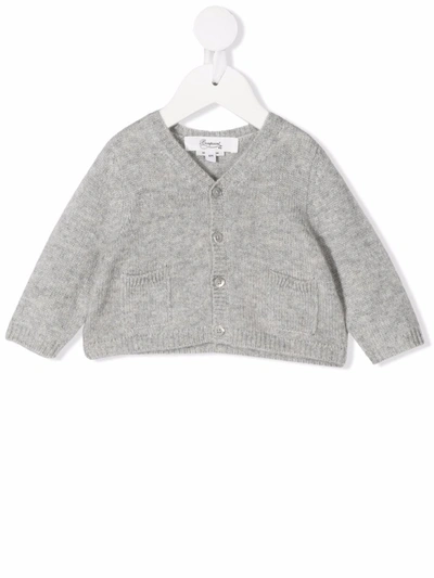 Bonpoint Babies' Purl-knit Cashmere Cardigan In 灰色