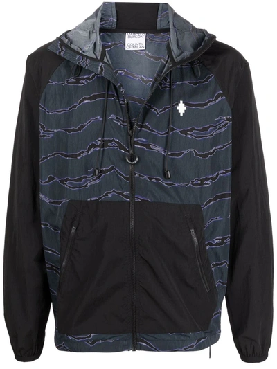 Marcelo Burlon County Of Milan All Over Camouflage Windbreaker Jacket In Dark Blue