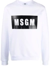Msgm Logo Print Cotton Sweatshirt In White