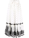 Zimmermann The Lovestruck Embroidered Linen And Silk-blend Gauze Midi Skirt In White