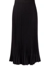 Mm6 Maison Margiela Pleated Mid-length Skirt In 黑色