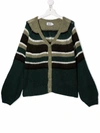 MOLO TEEN STRIPED ALPACA WOOL-BLEND CARDIGAN