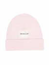 MONCLER RIBBED LOGO-PATCH BEANIE