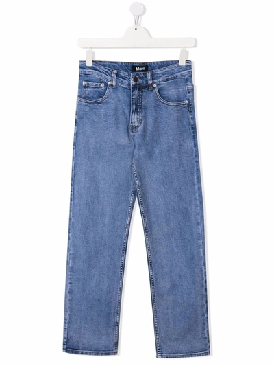 Molo Teen Organic Cotton-blend Slim-fit Jeans In 蓝色