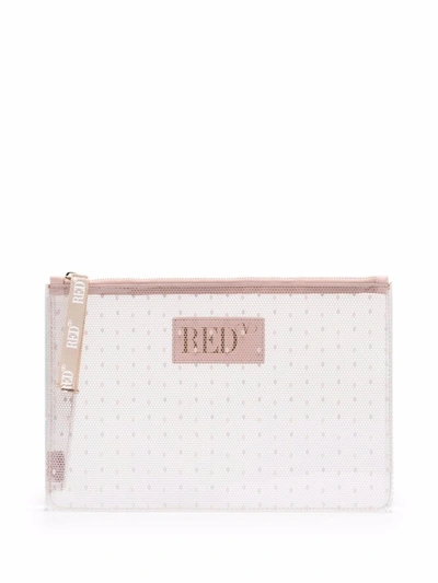 Redv Transparent Logo-patch Clutch Bag In Pink