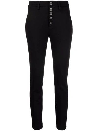 Dondup High-waisted Slim-fit Trousers In Black