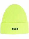 MSGM CHUNKY KNIT HAT WITH LOGO,3141MDL0121778007