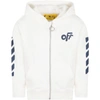 OFF-WHITE WHITE SWEATSHIRT FOR KIDS WITH OFF LOGO,OBBE001F21FLE001 0146