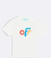 OFF-WHITE WHITE T-SHIRT FOR BOY WITH COLORFUL LOGO,OBAA002F21JER002 0184