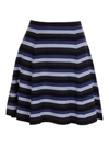 Jw Anderson Flared Stripe Knit Mini Skirt In 888