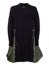 Sacai Ma-1 Side Gusset Long Sleeve Sponge Minidress In 201