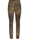 Dolce & Gabbana Diva Metallic Leopard-print High-rise Skinny Jeans In Nude