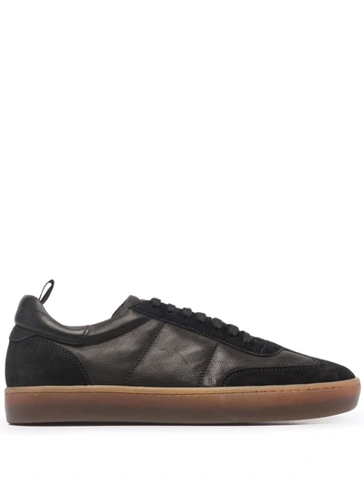 Officine Creative Combined Leather Trainers In Black