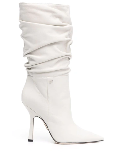 Dsquared2 Blair Ruched Calf Boots In Weiss
