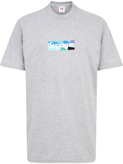 Supreme X Emilio Pucci Box Logo T-shirt In Grau