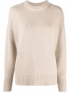 Liska Ribbed-trim Cashmere Jumper In Nude