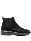 Hogan Interactive Suede Ankle Boots In Schwarz