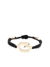 Givenchy Womens 710-golden Yellow G Link Yellow Gold-toned Brass And Waxed Cotton Rope Bracelet