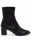 Stuart Weitzman Yuliana Stretch Leather Ankle Booties In Black
