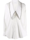 AREA OVERSIZED COLLAR CRYSTAL-EMBELLISHED SHIRT