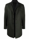 Fay Single-breasted Fitted Coat In Grün