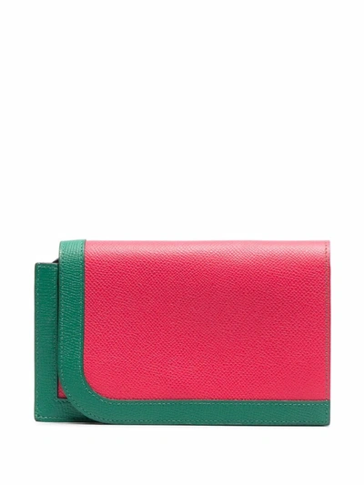 Pre-owned Hermes 2020  Two-tone Compact Wallet In Pink
