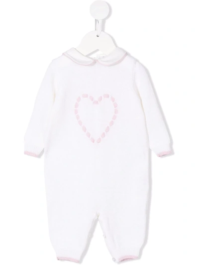 Siola Babies' Heart Embroidered-logo Rompers In Neutrals