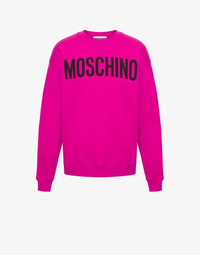 Moschino Mens Fantasy Print Violet Brand-print Cotton-jersey Sweatshirt 42 In Orange