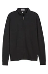 Peter Millar Crown Soft Wool Blend Quarter Zip Sweater In Black