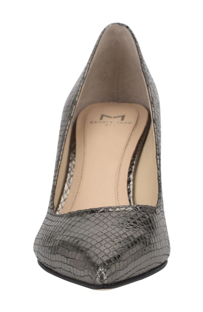 Marc Fisher Ltd Zala Block Heel Pump In Pewter Snake Print Leather