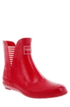 London Fog Pull-on Ankle Rain Boot In Red W/red Strip