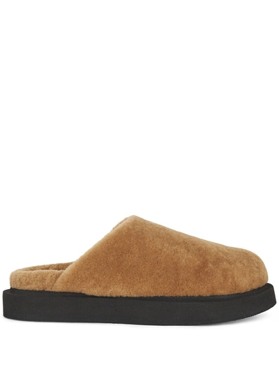 Giuseppe Zanotti Wynter Shearling Slippers In Beige