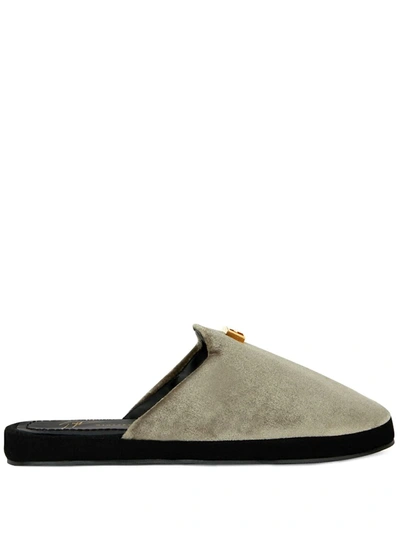 Giuseppe Zanotti Domitille Velvet Slippers In Grey