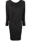 Alexandre Vauthier Wide-shoulder Knitted Dress In Schwarz
