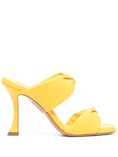 Aquazzura Twist 95 Sandals In Yellow