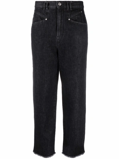 Isabel Marant Straight-leg Cropped Jeans In Schwarz