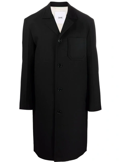 Oamc Single Breasted Coat In Black