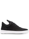 Filling Pieces Low Top Ripple Sneakers In Black Leather In Schwarz