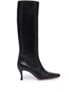 By Far Stevie 42 Leather Knee-high Boots In Schwarz