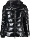 Herno Slim Gloss Bomber Down Jacket In Schwarz